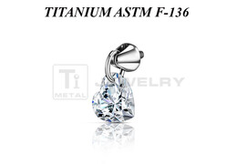 Накрутка из титана Ti Metal пика с подвеской сердце