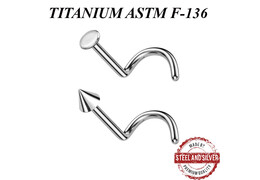 Нострил из титана Steel and Silver фигурный