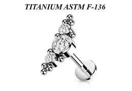 Лабрет из титана Ti Metal адиантум