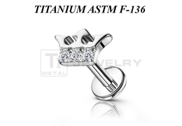 Лабрет из титана Ti Metal корона