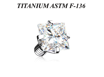 Накрутка из титана Ti Metal с квадратным кристаллом в лапках