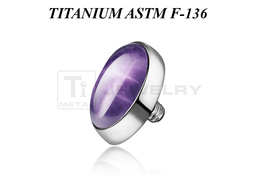 Накрутка из титана Ti Metal овальный аметист