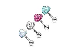 Штанга для языка кристальное сердце