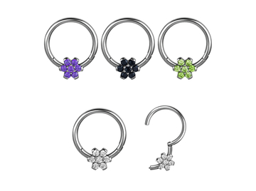 Кликер с цветком из фианитов