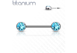 Безрезьбовое украшение для груди с фианитами