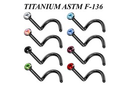 Ностил из титана Ti Metal с покрытием и стразом Ностил из титана Ti Metal с покрытием и стразом