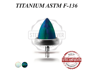 Накрутка из титана Steel and Silver опаловый конус