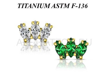 Накрутка из титана Ti Metal с золотым покрытием азимут